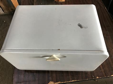 kco metal bread box|Vintage KCO Canada Metal Bread Box Silver Kitchen Storage .